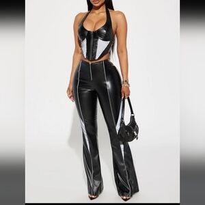 Fashion nova 2 piece leather set